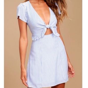 Lulu’s Dream Blue & White Striped Seaport Dress